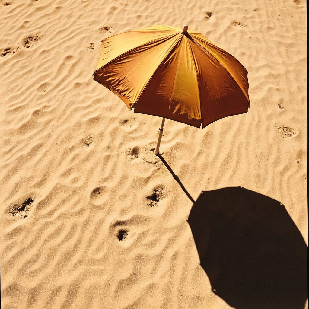 Warm beach umbrella